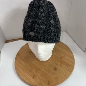 THE NORTH FACE Women’s Black Gray Knit Fleece Lined Beanie Hat OS